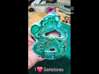#5 Chrysocolla Malachite Slice – Collector Statement Piece