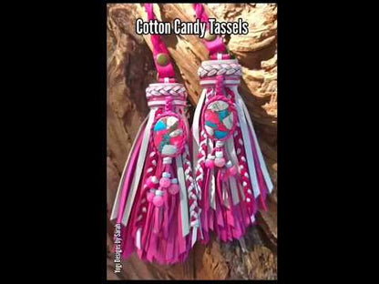 Cotton Candy D-ring Double Leather Tassels