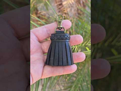 Classic Full Black Leather Tassel