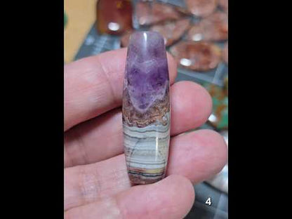 #4 Amethyst & Banded Mexican Agate Statement Bead