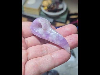 #1 Lepidolite Raven Skull