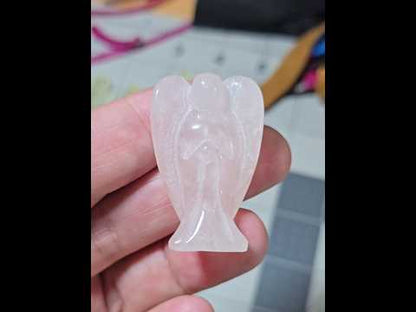 Rose Quartz Healing Angel Carving