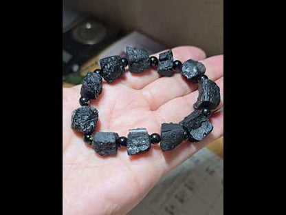 6-16mm Black Tourmaline Raw Bracelet