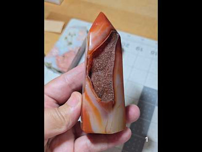 #1 Carnelian Druzy Tower