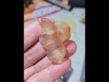 Fire Quartz Snake Carving
