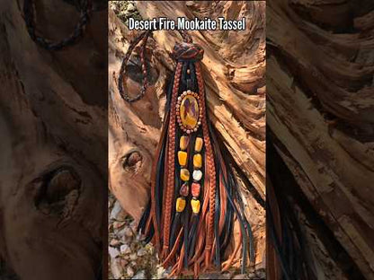 12" Desert Fire Mookaite Leather Tassel