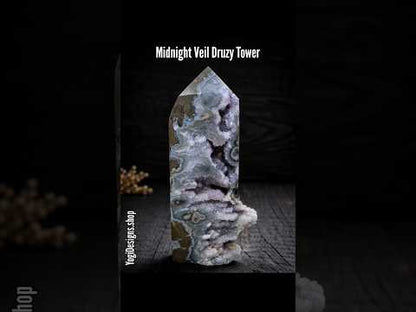 Midnight Veil Druzy Tower