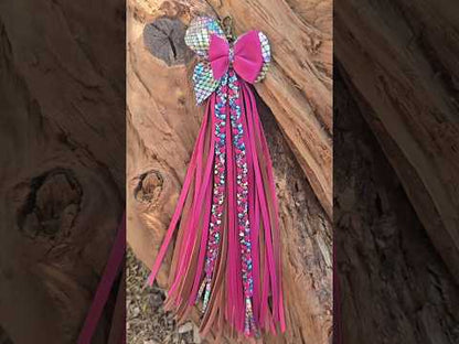 Rainbow Gasoline Mermaid Double Bow Leather Tassel