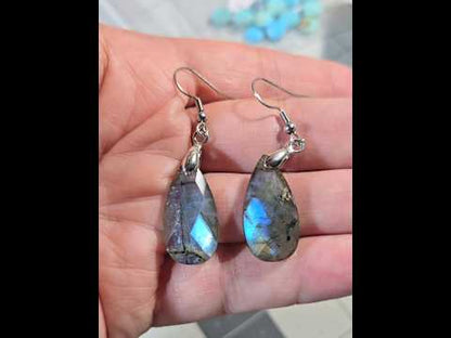 Faceted Labradorite Dangle Earrings