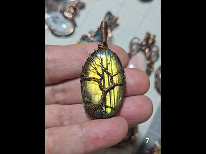 #7 Wire-wrapped Labradorite Pendant