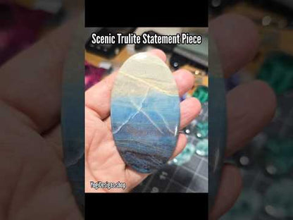 Scenic Trulite (Blue Dolomite) Collector Cabochon