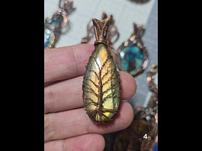 #4 Wire-wrapped Labradorite Pendant