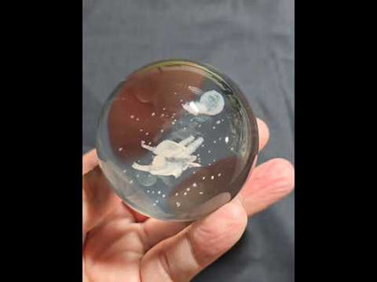 Sea Turtles Glass Sphere Inner Carving
