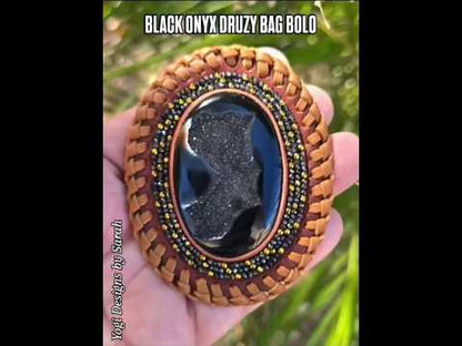 Black Onyx Druzy Bag Bolo