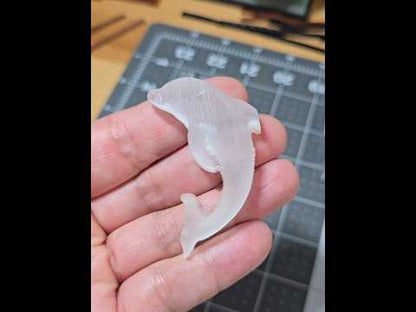 Selenite Dolphin Carving