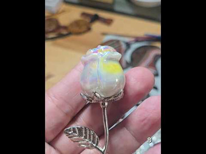 #8 Aura Quartz Rose w/Stem
