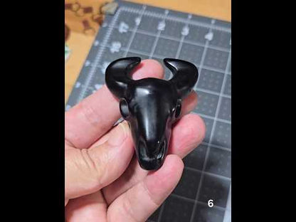 #6 Black Obsidian  Buffalo Skull