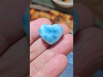 Larimar Heart Cabochon - High Quality