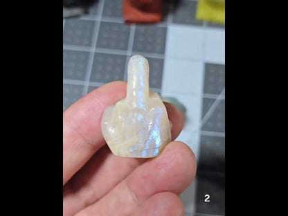 #2 - 1.25" Moonstone Middle Finger Gesture