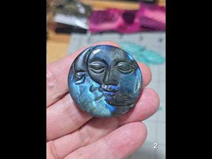 #2 Labradorite Sun Moon Carving