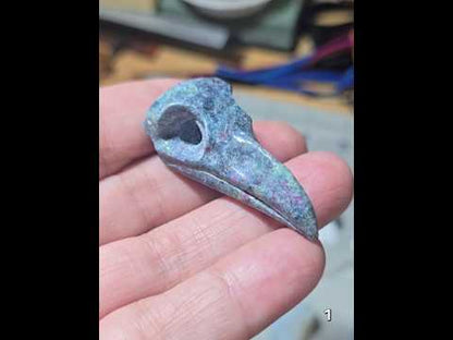 #1 Ruby Kyanite Raven Skull