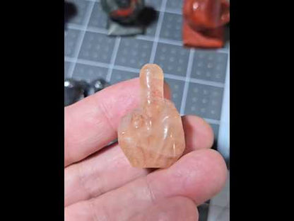 #2 - 1.25" Fire Quartz Middle Finger Gesture