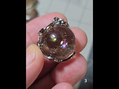 #3 Rainbow Smoky Quartz Sphere Pendant
