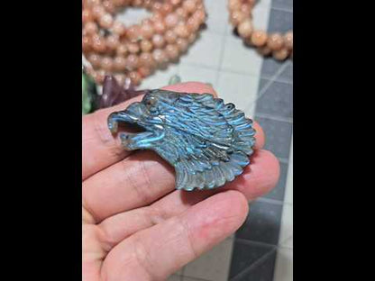 Labradorite Bald Eagle Head Carving
