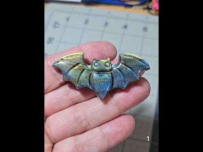 #1 Labradorite Bat Carving