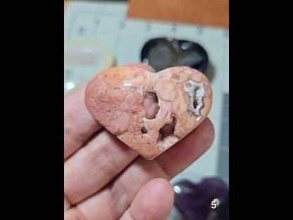 #5 Flower Agate Druzy Heart