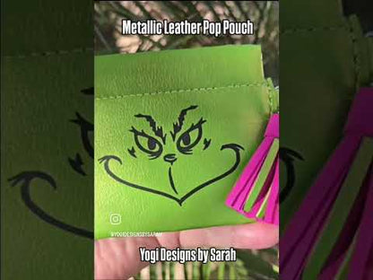 Metallic Green Leather Pop Pouch