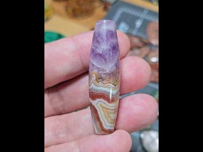 #6 Amethyst & Banded Mexican Agate Statement Bead