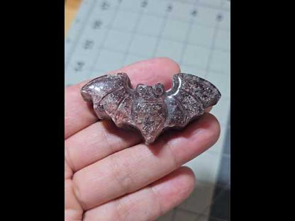 Strawberry Quartz Bat Carving