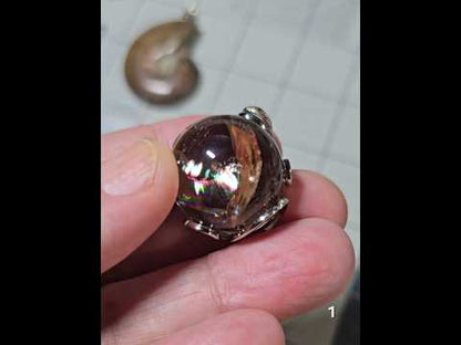 #1 Rainbow Smoky Quartz Sphere Pendant
