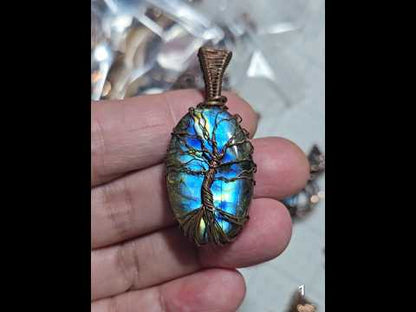 #1 Wire-wrapped Labradorite Pendant