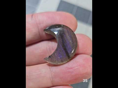 #35 Carved Labradorite Moon