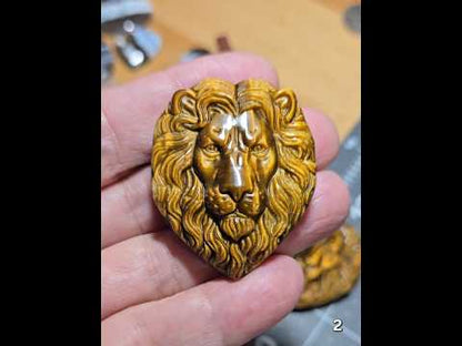 #2 Lion Head Tiger Eye Carving