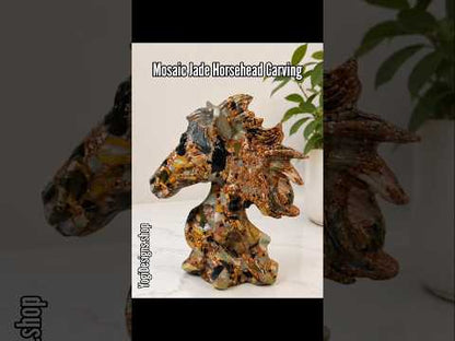 Mosaic Jade Horsehead Carving