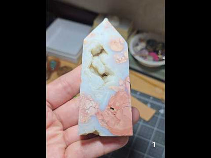 #1 Cotton Candy Agate Druzy Tower