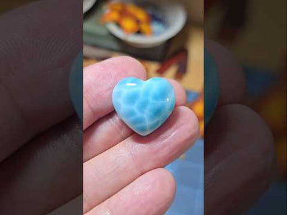 Larimar Heart Cabochon - High Quality