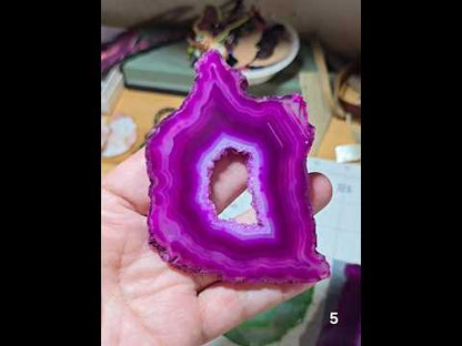 #5 Large Druzy Window Agate Slice (dyed)