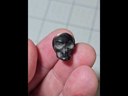 Silver Sheen Obsidian Skull Beads