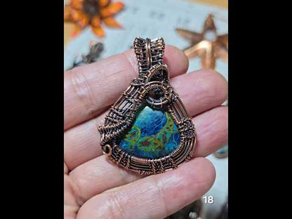 #18 Azurite Wire-wrapped Pendant