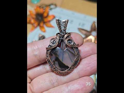 #35 Banded Agate Wire-wrapped Pendant