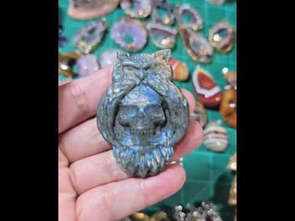 Labradorite Owl Skull