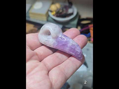 #2 Lepidolite Raven Skull