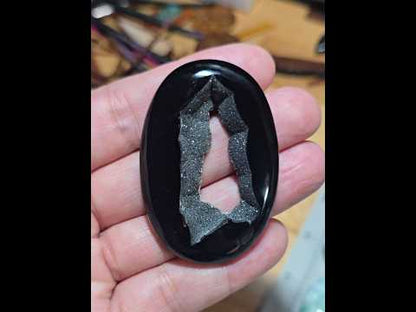 #6 Large Black Druzy Agate