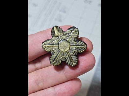 Golden Obsidian Snowflake Carving