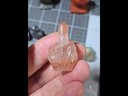 #1 - 1.25" Fire Quartz Middle Finger Gesture
