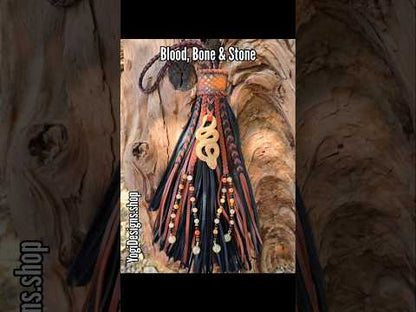 10" Blood, Bone & Stone Leather Tassel